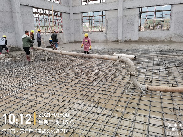 江门市宋元崖门海战文化旅游区倒混凝土